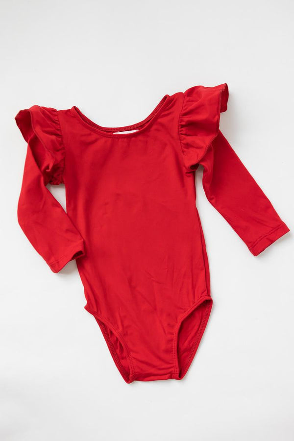 red-l-s-flutter-sleeve-leotard Mila &  Rose - Sophia's Style-Red L/S Flutter Sleeve Leotard-6-12M--1